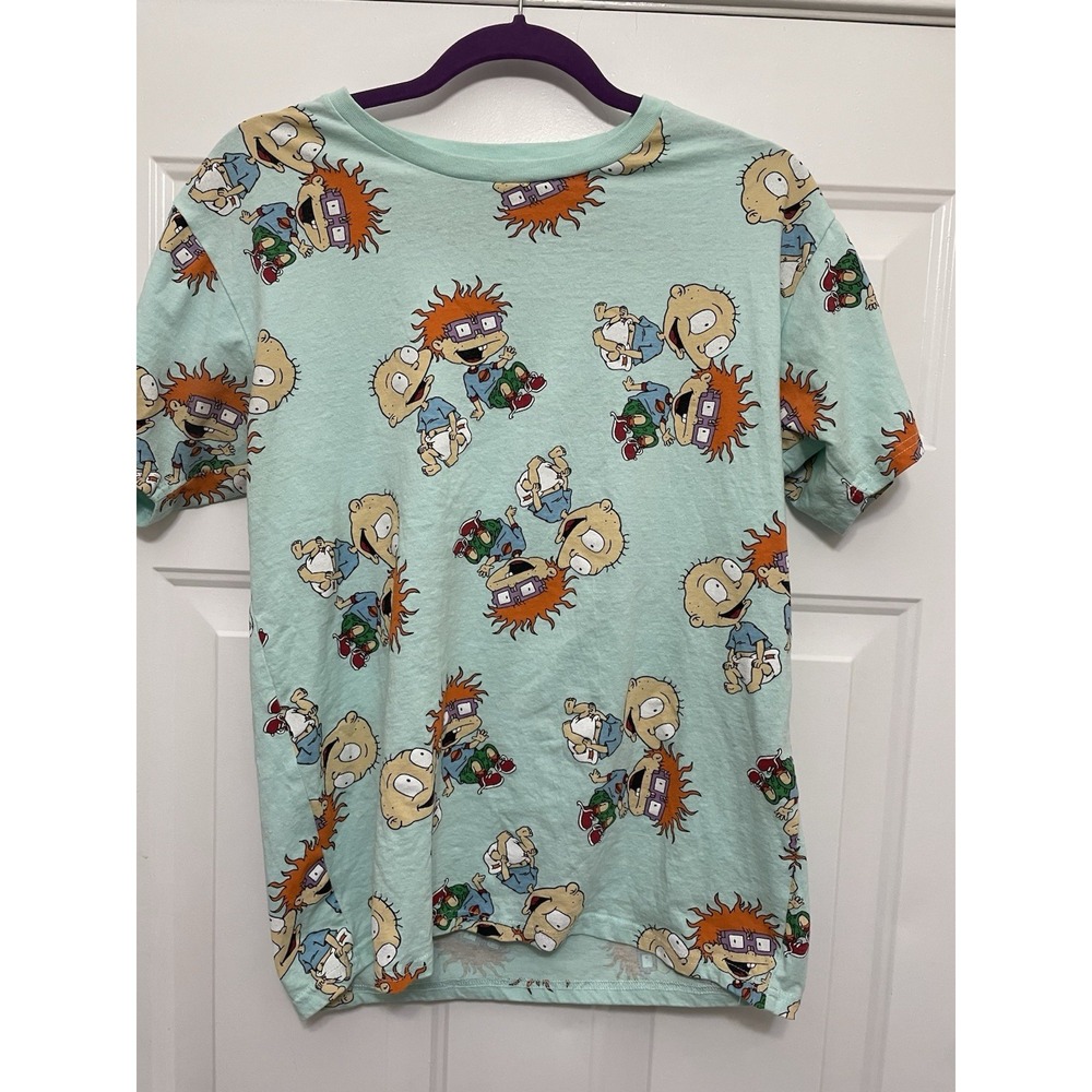 Rugrats Nickelodeon All Over Print Medium‎ Blue T-Shirt Size Men's